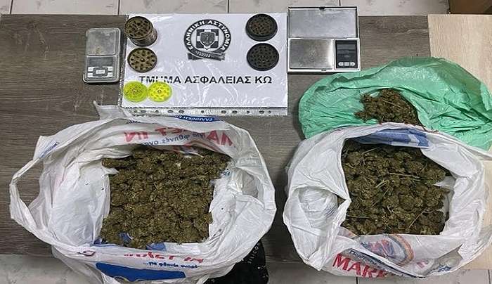 Συνελήφθησαν δύο ημεδαποί για διακίνηση ναρκωτικών στην Κω - Κατασχέθηκαν 568 γρ. κάνναβης