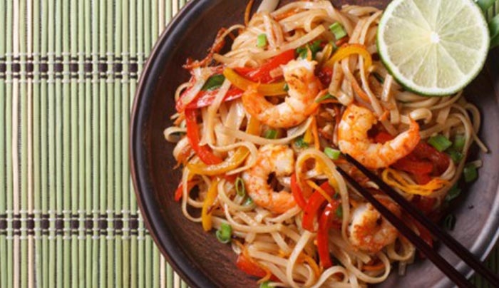 Noodles με γαρίδες