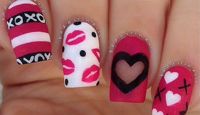 31 nail art για την ημέρα του Αγίου Βαλεντίνου