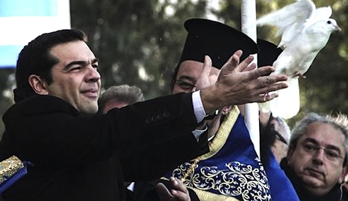 Ο Πρωθυπουργός Αλέξης Τσίπρας στην Κάλυμνο για τα Θεοφάνεια μαζί με Π.Καμμένο και Π. Κουρουμπλή.