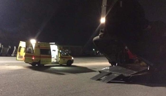 Αεροδιακομιδή ασθενούς από την Κάλυμνο στη Ρόδο με ελικόπτερο CH-47D της Αεροπορίας Στρατού