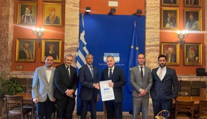 Συνάντηση του βουλευτή Δωδεκανήσου Γιάννη Παππά με τον επιχειρηματία και πολιτικό Moïse Katumbi Chapwe στη Βουλή των Ελλήνων