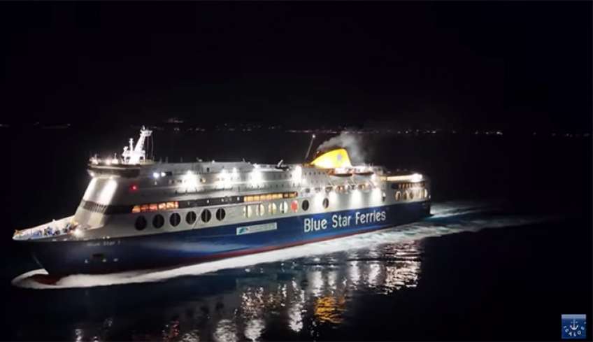 Αριστοτεχνική μανούβρα του επιβλητικού Blue Star 1 των 176 μέτρων στη Νάξο!