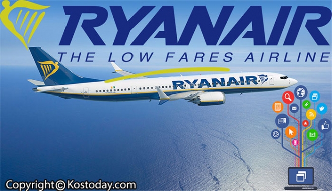 Η Κίνηση Σεπτεμβρίου της Ryanair αυξάνεται κατά 12% σε 9.55 εκ πελάτες