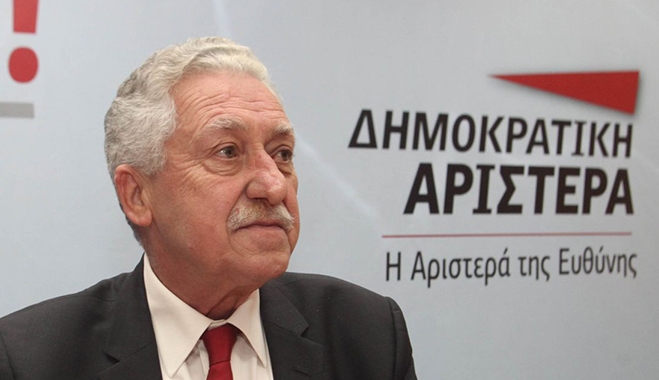 Συνέντευξη τύπου του προέδρου της ΔΗΜΑΡ, Φ. Κουβέλη στη Καλαμάτα.