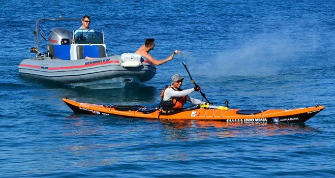Έφτασε στην Κω ο Άγγελος Χριστοφίδης με το καγιάκ για τα «1000 Μίλια»