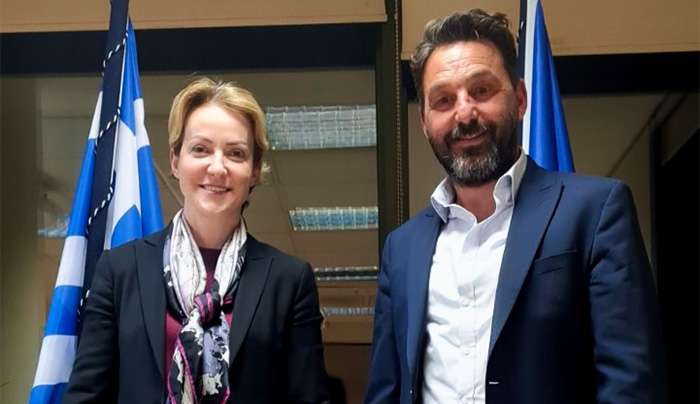 Συνάντηση δημάρχου Χάλκης, Φραγκάκη Ευάγγελου, με την υφυπουργό Περιβάλλοντος &amp; Ενέργειας, Aλεξάνδρα Σδούκου