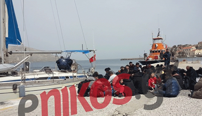 «Μπλόκο» σε τουρκικό ιστιοπλοϊκό ανοιχτά της Λέρου – Διακινητές είχαν στοιβάξει στο σκάφος 73 πρόσφυγες