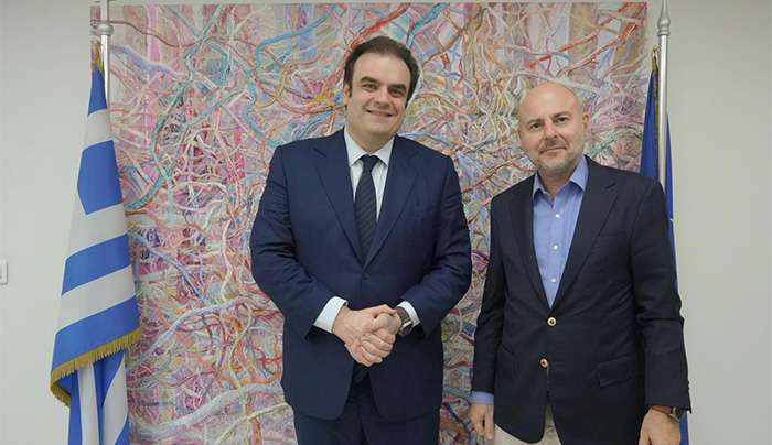 Συνάντηση του Υπουργού Εθνικής Οικονομίας και Οικονομικών Κυριάκου Πιερρακάκη με τον πρόεδρο του ΤΕΕ Γιώργο Στασινό