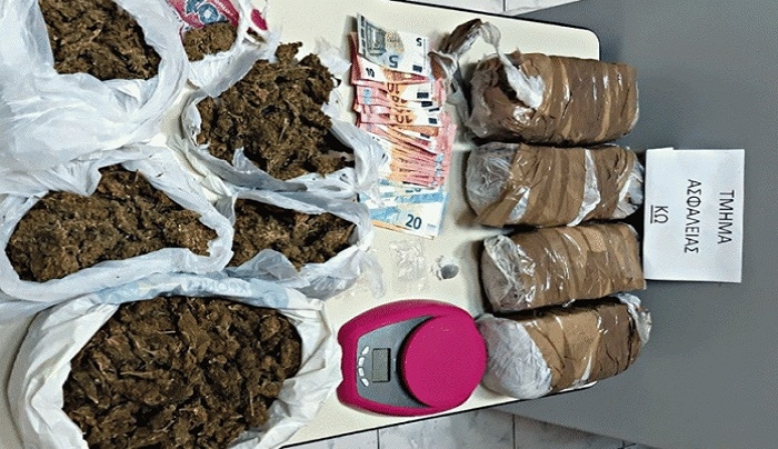 Συνελήφθη 20χρονος για κατοχή και αποθήκευση 3 κιλών και 115γρ. ακατέργαστης κάνναβη με σκοπό τη διακίνηση στην Κω