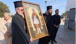 Με τιμές η υποδοχή της Ιεράς Εικόνας του Αγίου Φανουρίου από τη Ρόδο στον Ι.Ν. Αγίων Πάντων Παραδεισίου Κω